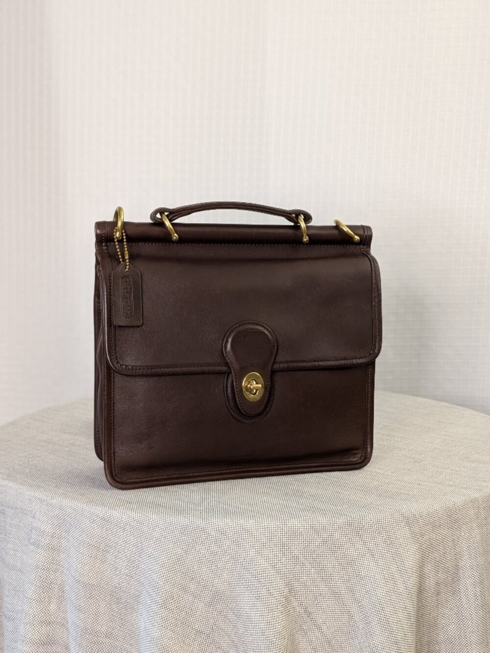 Vintage Coach Willis Crossbody Bag Mahogany Brown Leather Turnlock - Picture 5 of 14
